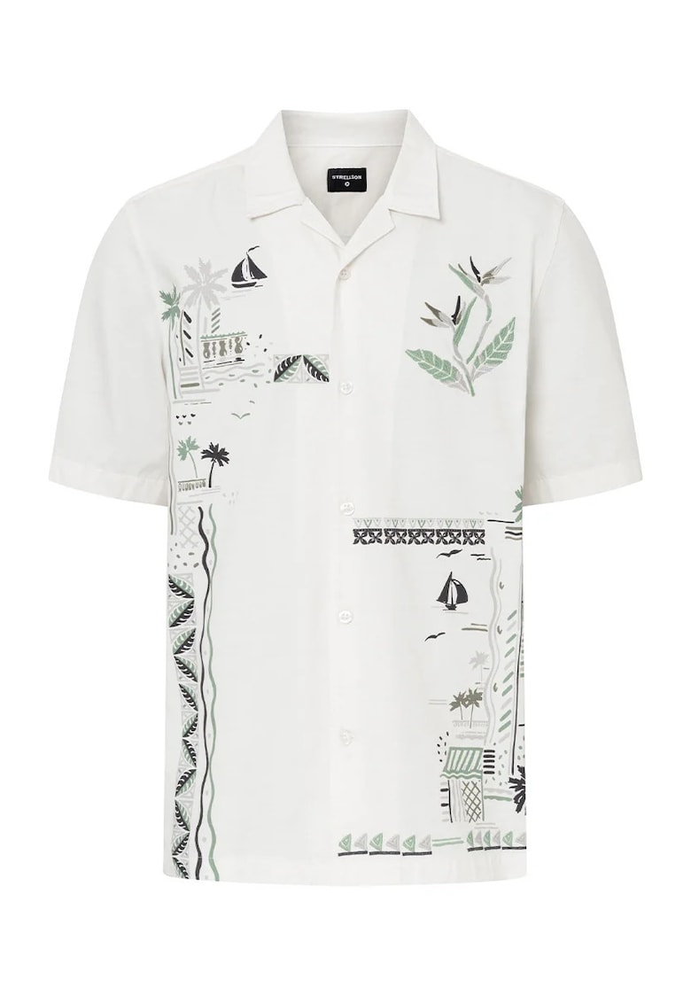 Cămașă supradimensionată cu imprimeu mural