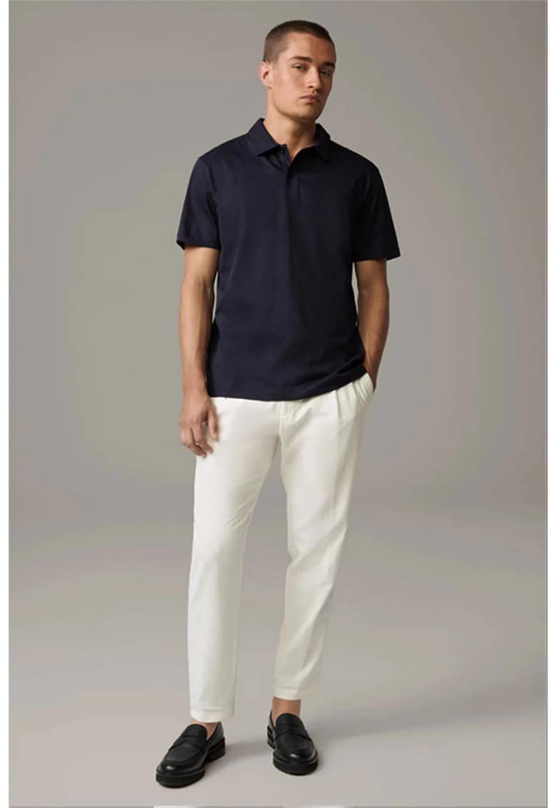 Tricou polo cu nasturi ascunși - Albastru inchis