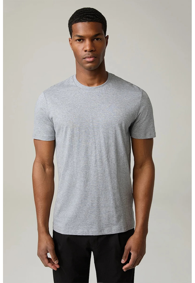 Tricou regular fit cu guler rotund 30035985 - Gri