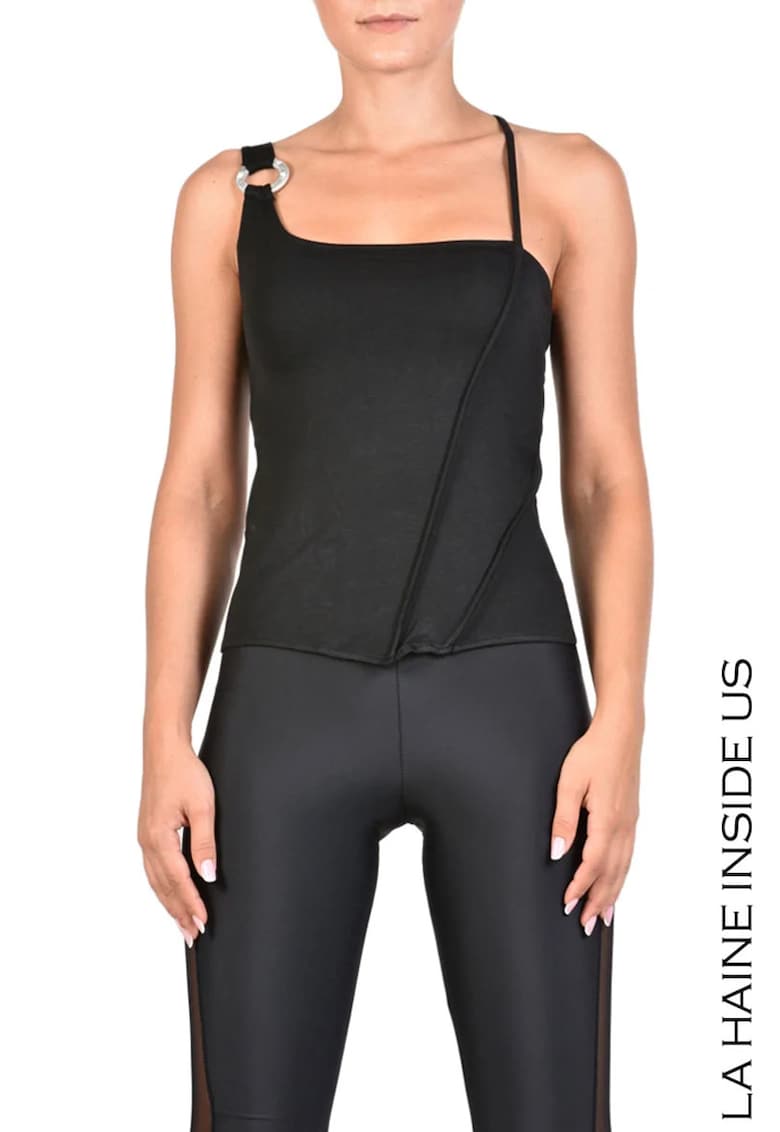 Maiou elastic din vâscoză și bretele cu accesoriu