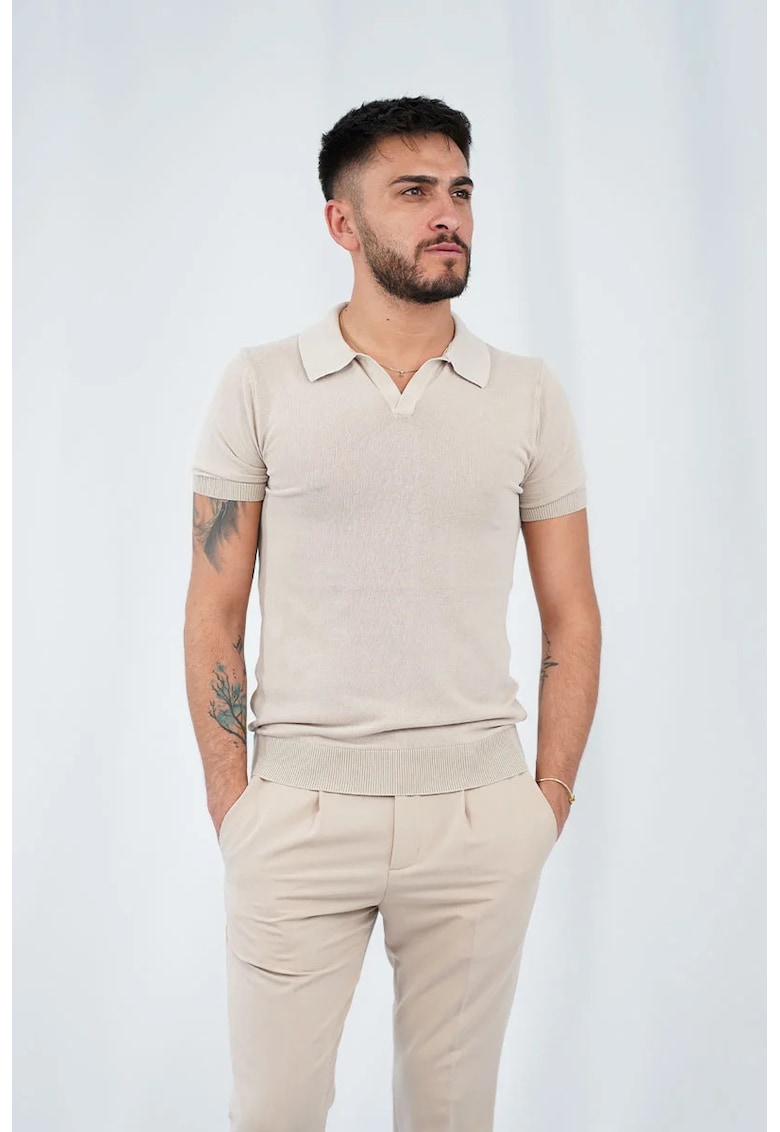 Tricou din tricot tip polo