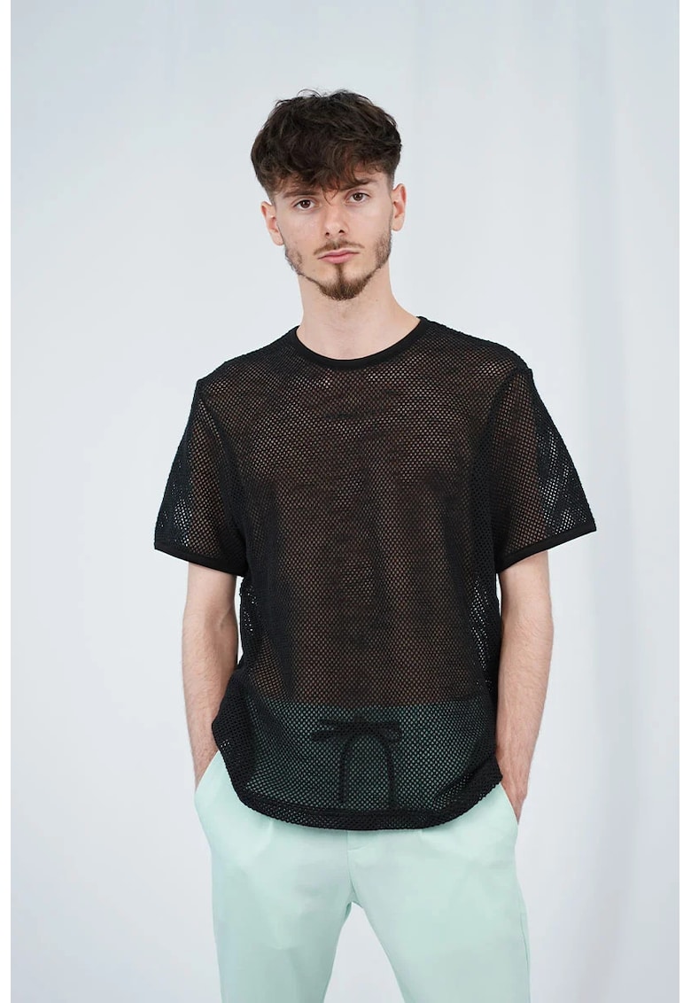 Tricou regular fit din plasă