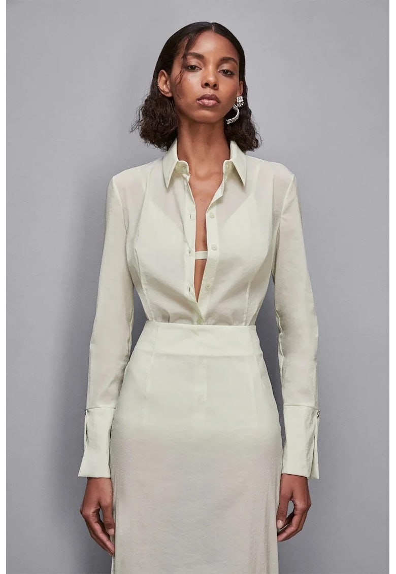 Cămașă slim fit - transparentă - Gri