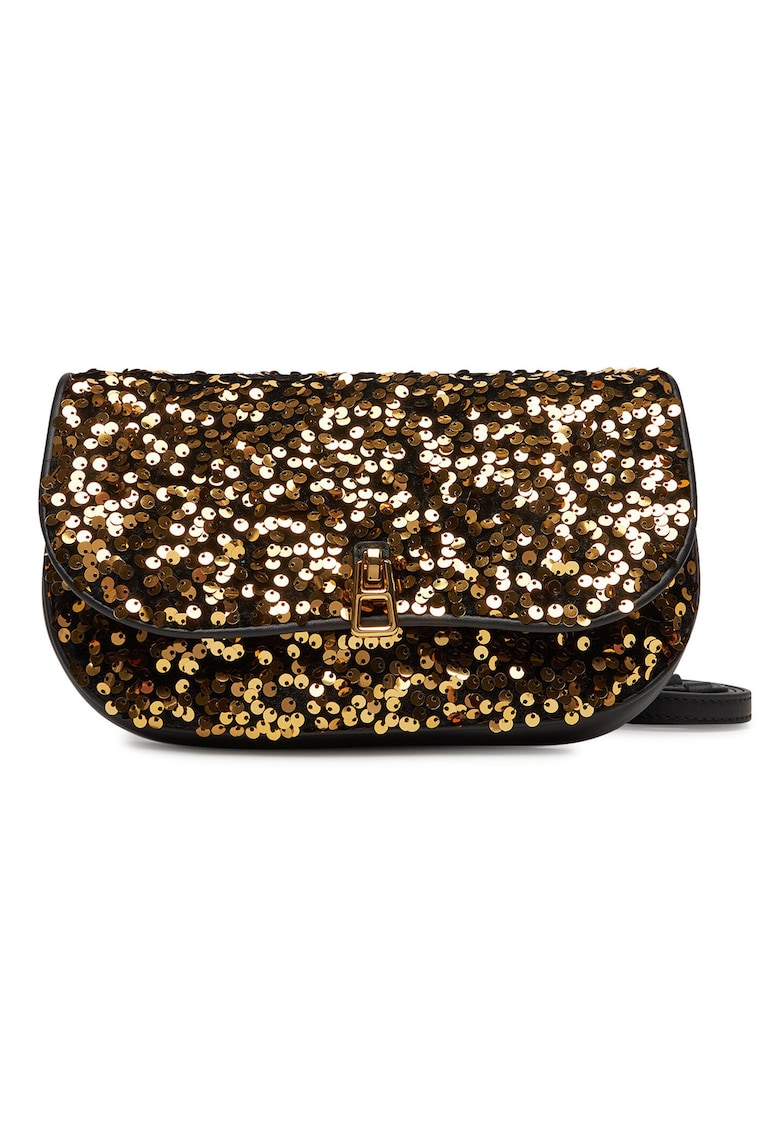 Geanta dama  Piele naturala - Negru/Auriu