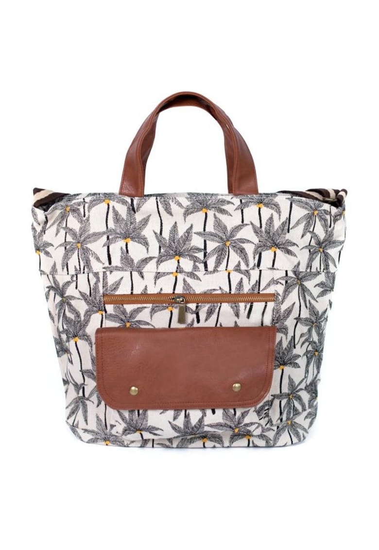 Geanta shopper cu imprimeu tropical