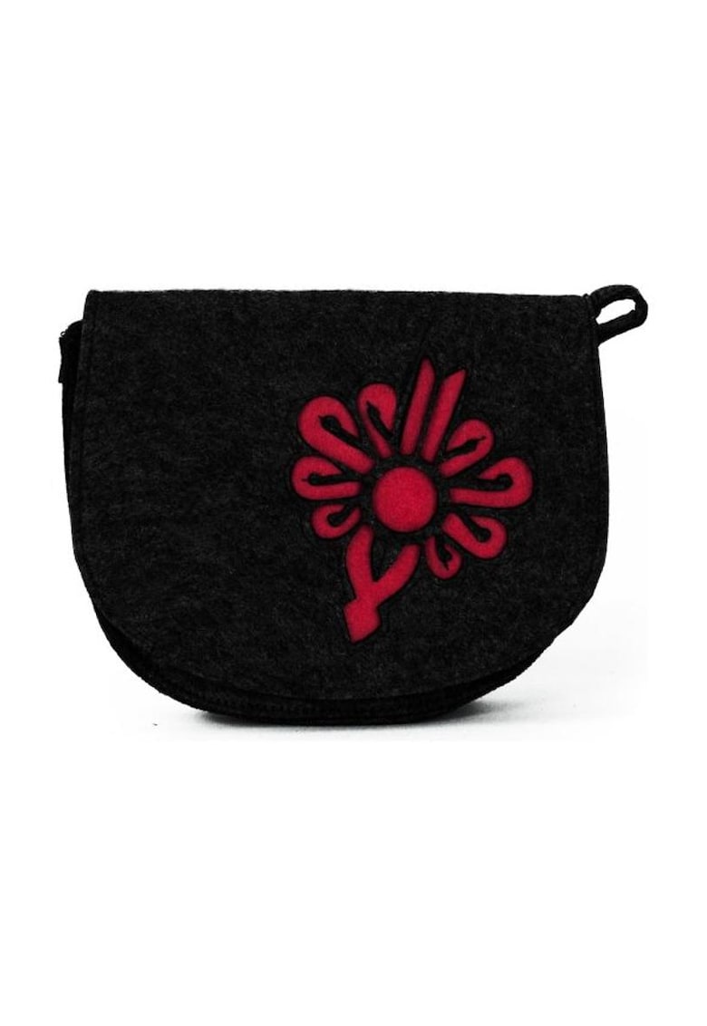 Geanta de umar  Mini Folk - neagra - dimensiune unica - cu inchidere magnetica - design goralski