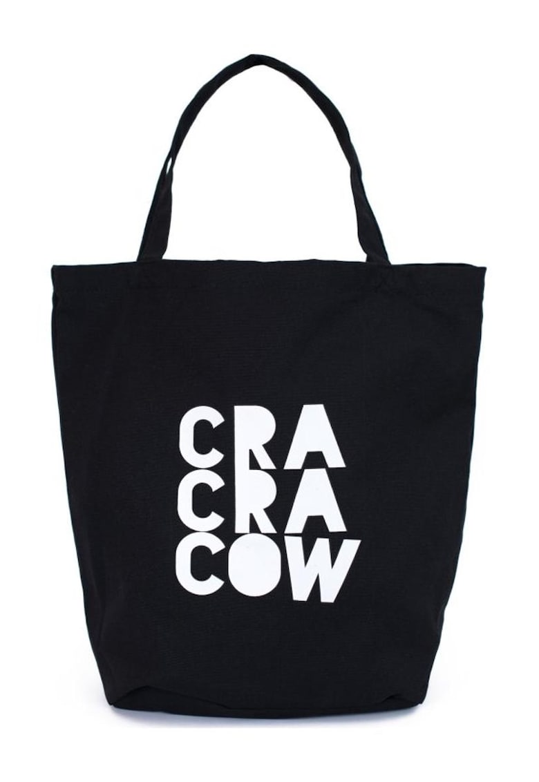 Geanta dama Cra Cra Cow - Bumbac - Negru - 42x17x41