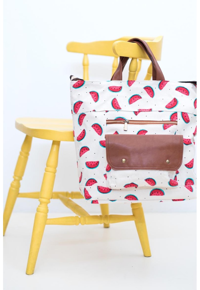 Geanta shopper cu imprimeu cu fructe