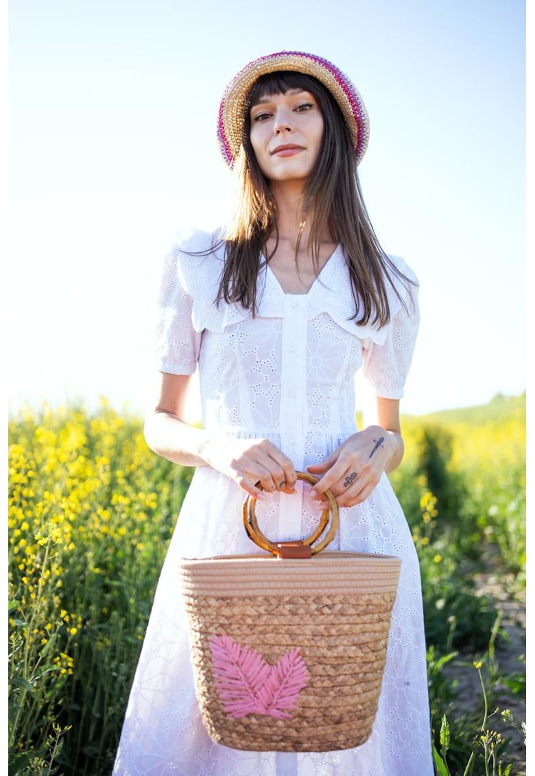 Geanta tip bucket cu aspect impletit Matera