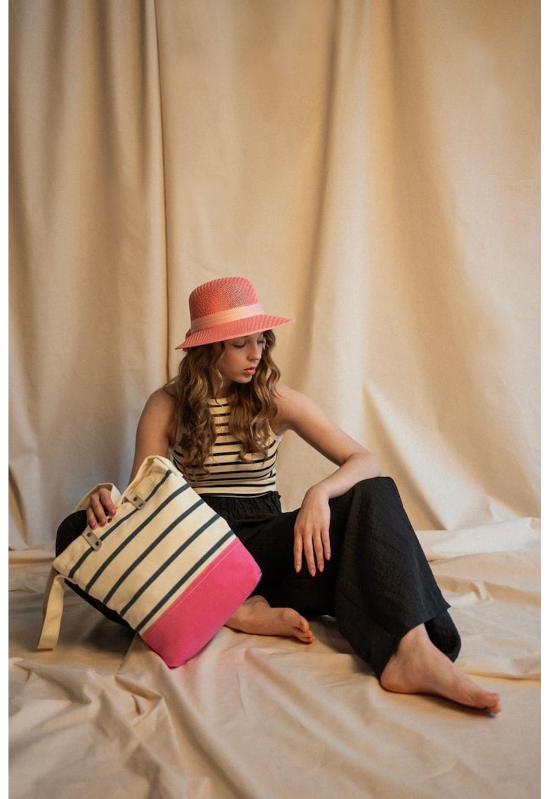 Geanta casual cu dungi tr24176-2_ecru