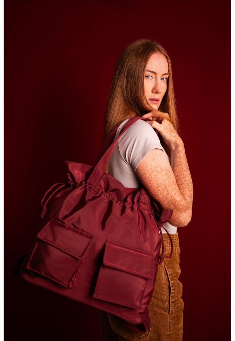 Geanta de dama  model Sadina - rosie - dimensiune unica - 2 in 1 - cu bretele pentru rucsac.