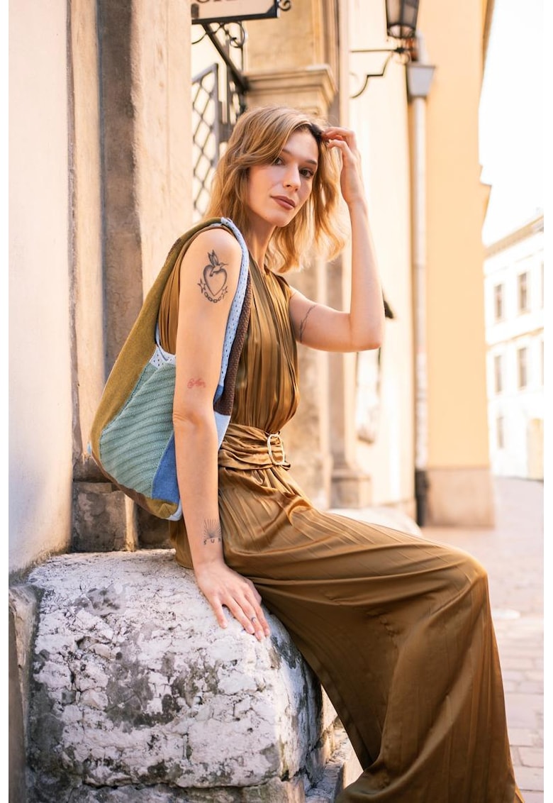 Geanta-tote cu design colorblock Yuma