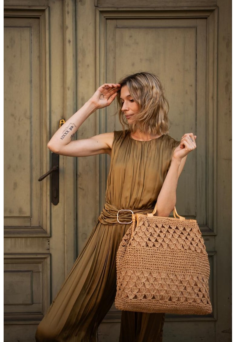 Geanta dama  model Ellis - bej - sistem inchidere capse magnetice - dimensiune One Size