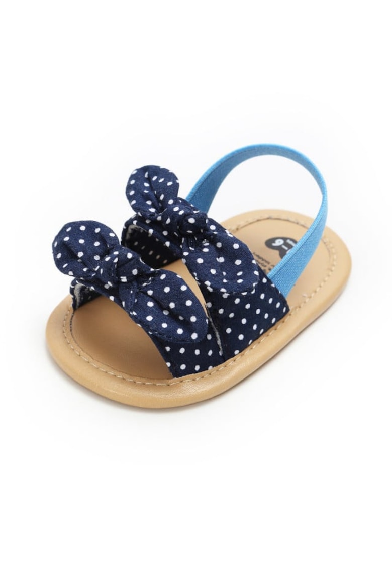 Sandale Model AL 11178 cu bulinute si fundite - Textil - Fete - Bleumarine - 3-6 luni