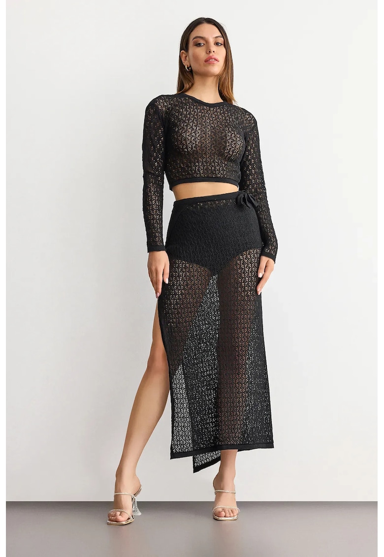 Compleu dama - dantela - negru - bumbac