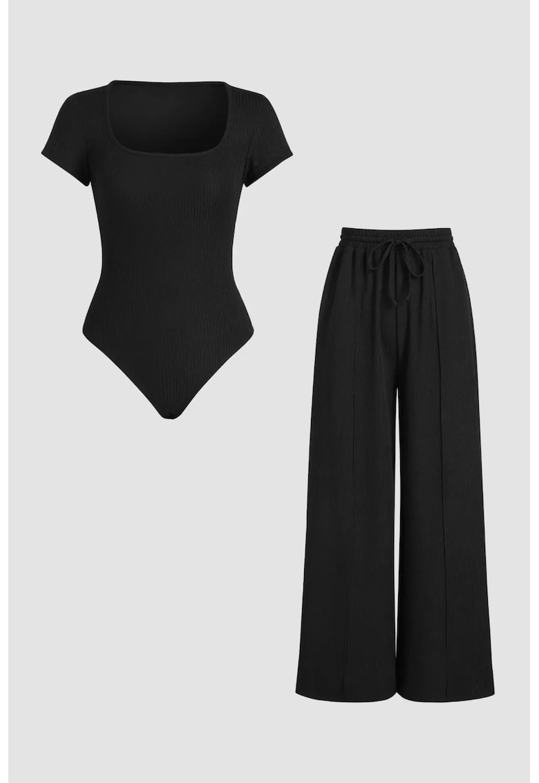 Compleu dama - elegant - negru - poliester - elastan