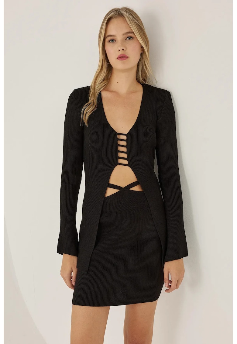 Compleu dama - doua piese - slim - negru - acril