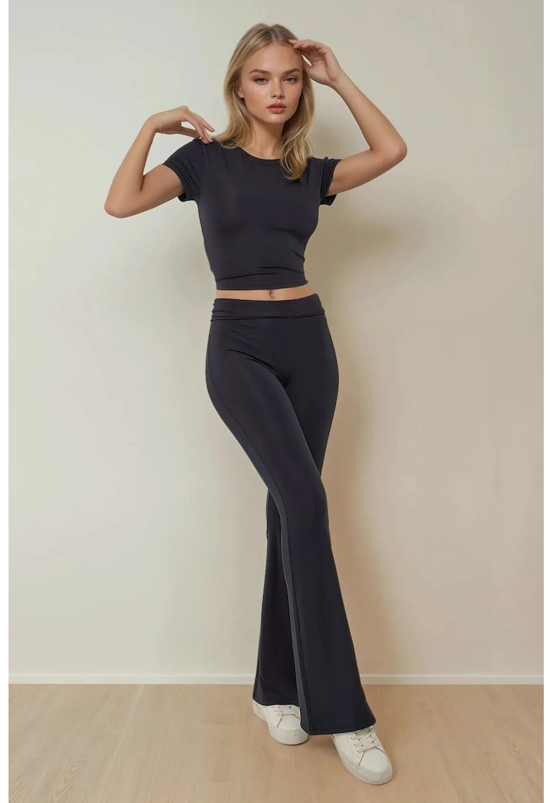 Compleu dama - colanti evazati - albastru - elastan