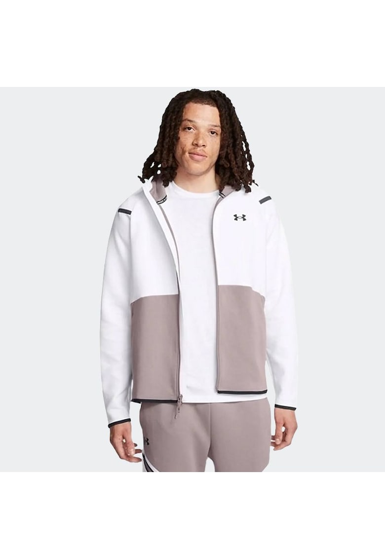 Jacheta sport barbati - Unstoppable Flc FZ HD - gri tetra - respirabil - poliester/bumbac -