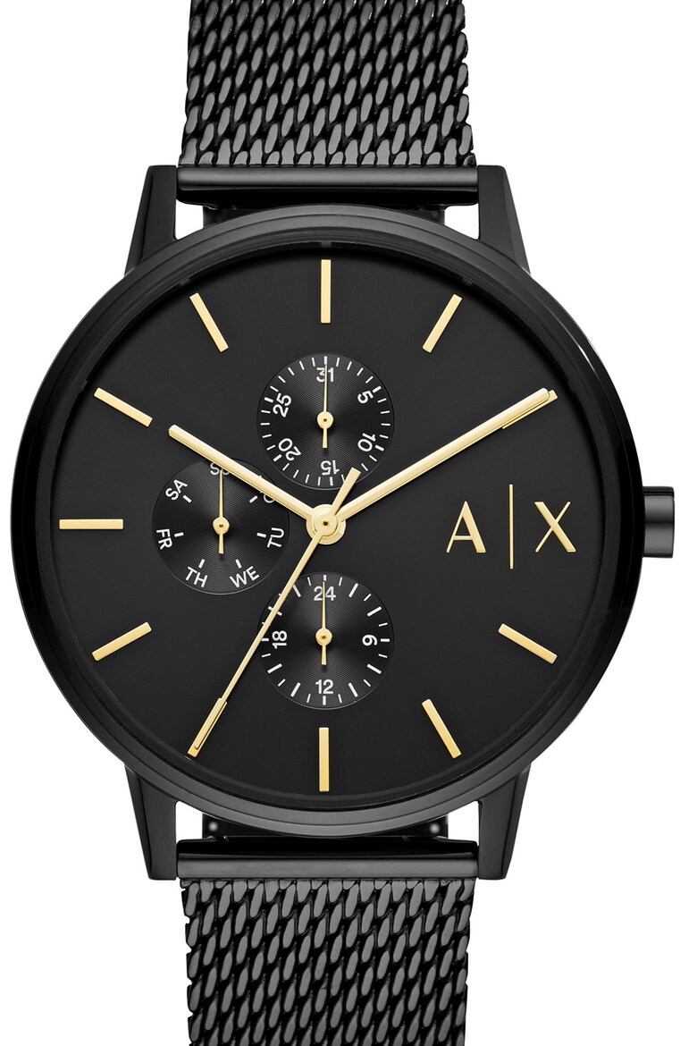 Ceas rotund cu bratara metalica cu model plasa ARMANI EXCHANGE (AX2716 ...
