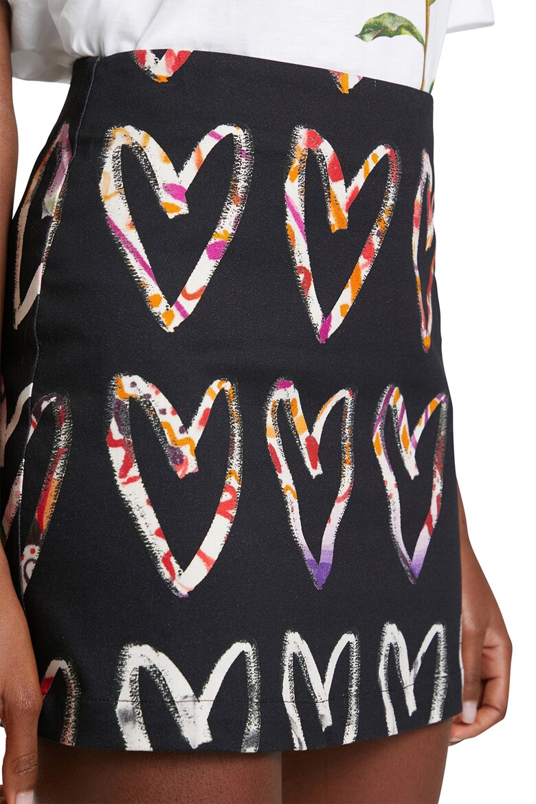 Model Cu Inimi Fusta cu talie inalta si model cu inimi DESIGUAL (21WWFW15-2000 ...