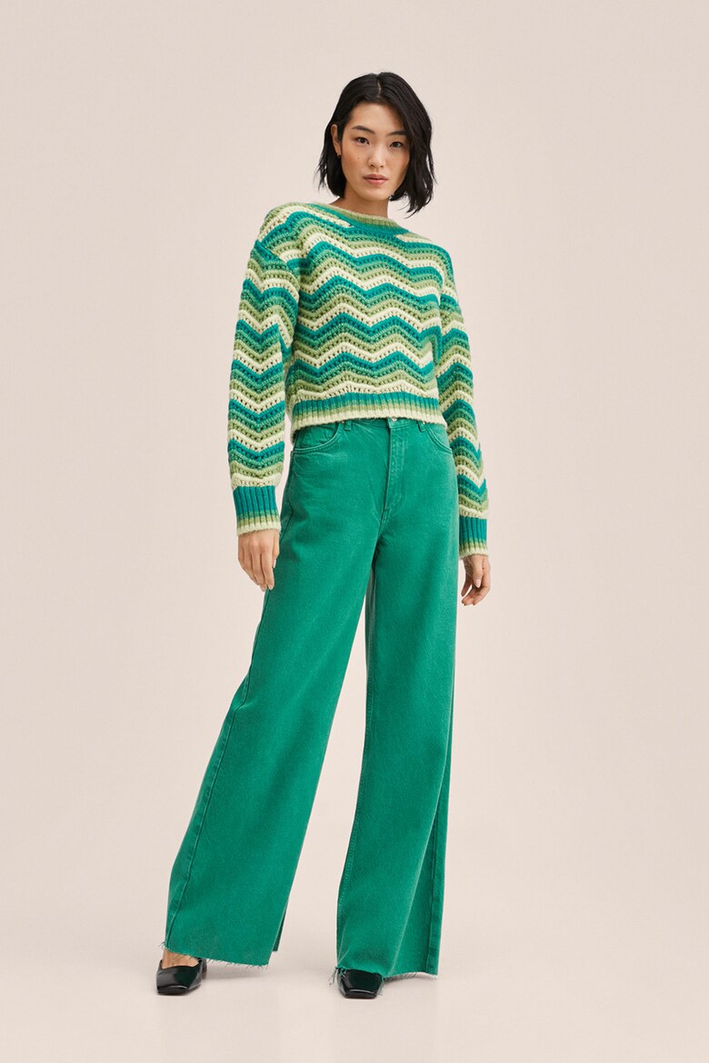 Pulover cu model colorblock din tricot gros Gretel Mango (27011157-43 ...