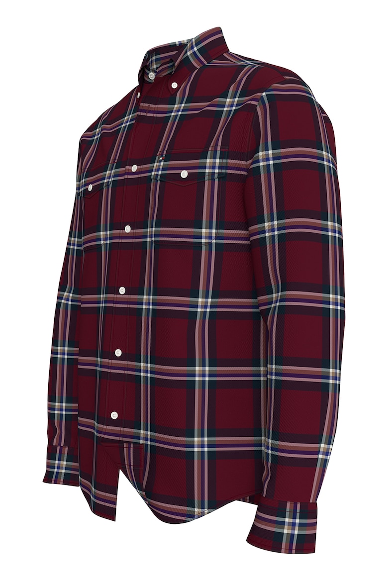 Camasa din bumbac organic cu model in carouri Tommy Hilfiger ...