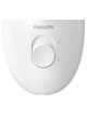 Philips Epilator  Satinelle BRE255/00, 2 viteze, Opti-light, cap de epilare lavabil, 3 accesorii, Alb Femei