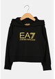 EA7 Спортен екип с метализирано лого, Черен/Златист, Момичета
