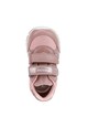 Geox Pantofi sport de piele ecologica cu aspect stralucitor si velcro Fete