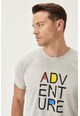 AC&Co Тениска с овално деколте и контрастен надпис Мъже