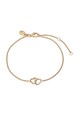 Christina Jewelry&Watches Bratara de lant placata cu aur de 18 K cu talisman cu doua inimi Femei