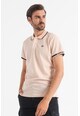 BLEND Pamuttartalmú galléros póló kontrasztos részletekkel férfi