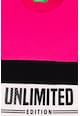 United Colors of Benetton Colorblock dizájnos póló felirattal Lány