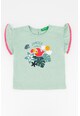 United Colors of Benetton Mintás póló állatmintás foltrátéttel Lány