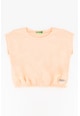 United Colors of Benetton Crop organikuspamut póló rugalmas derékrésszel Lány