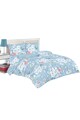 Kring Lenjerie de pat pentru 2 persoane  Serenity, 100% bumbac, imprimeu floral, 132 TC, Albastru deschis Barbati