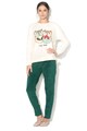 Undercolors of Benetton Pijama din fleece cu imprimeu fosforescent si talie elastica Femei