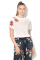 Pepe Jeans London Tricou cu broderii florale Fantasy Femei