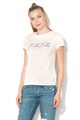 Pepe Jeans London Tricou din amestec de in, cu imprimeu logo Madi Femei