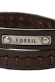 Fossil Кожена гривна с лого, Кафяв Мъже