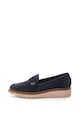 Esprit Pantofi loafer de piele intoarsa cu talpa wedge contrastanta Femei