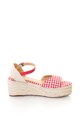 Esprit Sandale wedge tip espadrile cu model in carouri Femei