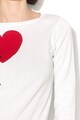 Love Moschino Пуловер с бродиран текст и дълги ръкави Жени