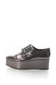 CALVIN KLEIN Pantofi derby flatform de piele cu aspect metalic Natalye Femei