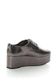 CALVIN KLEIN Pantofi derby flatform de piele cu aspect metalic Natalye Femei