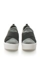 CALVIN KLEIN Pantofi slip on flatform de piele cu insertii de lurex Jenifer Femei