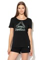 Reebok Sport Tricou cu imprimeu logo, pentru fitness Femei