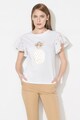 Zee Lane Denim Тениска с овално деколте и дантелени ръкави Жени