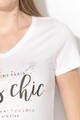 Big Star Тениска Slimi с шпиц деколте и текстова щампа Жени